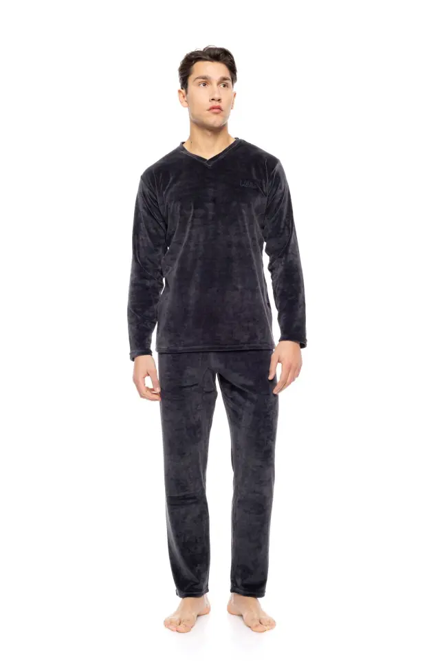 WN-M201 - Black - PYJAMA VELVET V-NECK - S