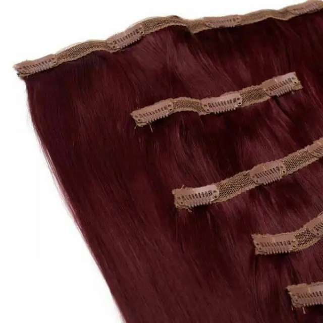 SEAMLESS1 HAIR EXTENSIONS ΤΡΕΣΑ ΜΕ ΚΛΙΠ 5 ΚΟΜΜΑΤΙΑ MERLOT 55ΕΚ 2