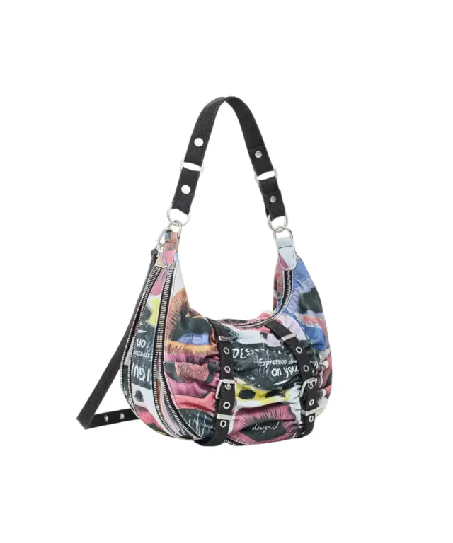 Desigual - Γυναικεία Τσάντα Ώμου Scratched Blue Calgary 26WAXA31-5016 Πολύχρωμο 2