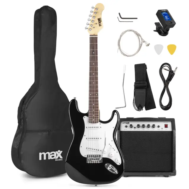 MAX GIGKIT PACK ΗΛΕΚΤΡΙΚΗΣ ΚΙΘΑΡΑΣ ΜΕ ΕΝΙΣΧΥΤΗ ΣΕ ΜΑΥΡΟ 173.223