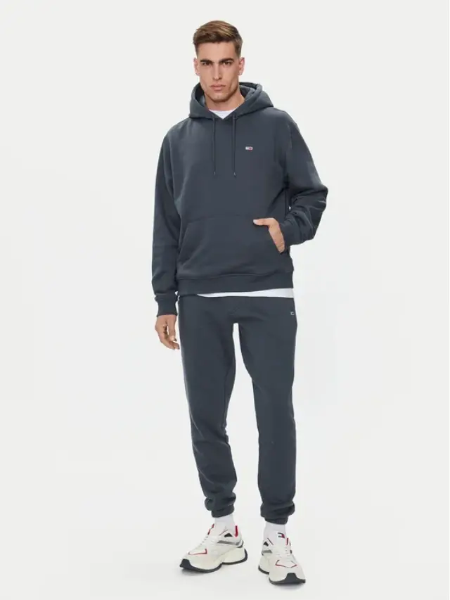 Τommy Ηilfiger - Ανδρικό Φούτερ Με Κουκούλα Flag Regular Fit DM0DM20497-PUB Γκρι 3