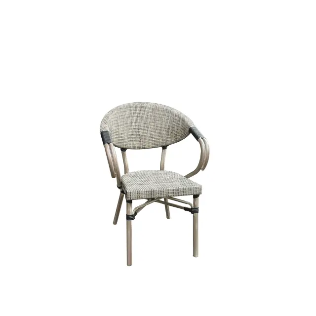 Πολυθρόνα COSTA Antique/Grey/Μπεζ Αλουμίνιο/Textilene