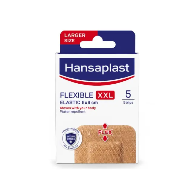 Hansaplast Flexible XXL Strips Ελαστικά Επιθέματα 6x9cm, 5τεμ