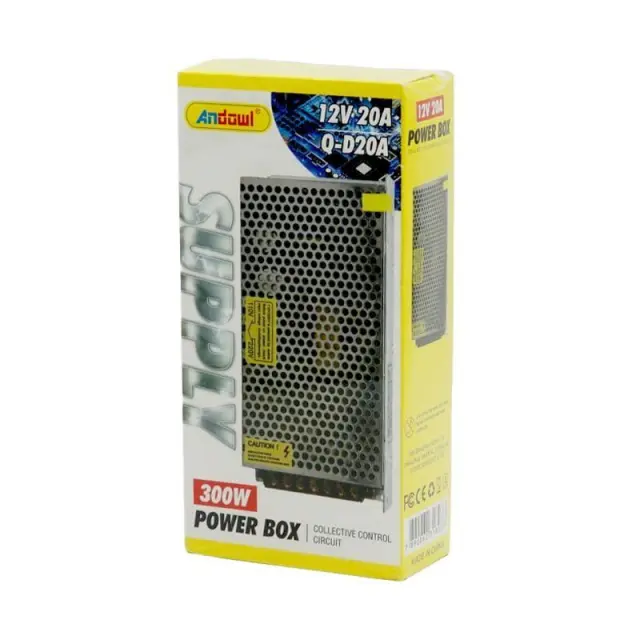 Andowl Τροφοδοτικό LED Ισχύος 300W με Τάση Εξόδου 12V Q-D20A - Power Box 0751227