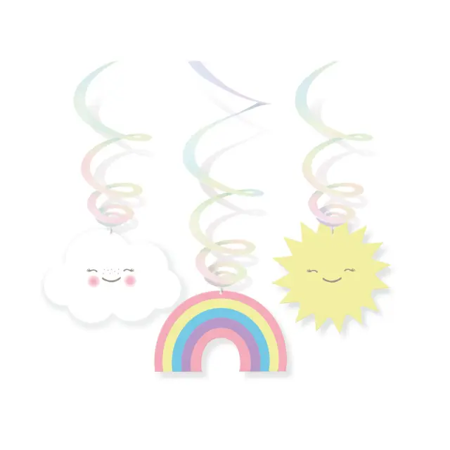 Κρεμαστά Διακοσμ. Rainbow & Cloud /6 τεμ - ουράνιο τόξο και σύννεφα