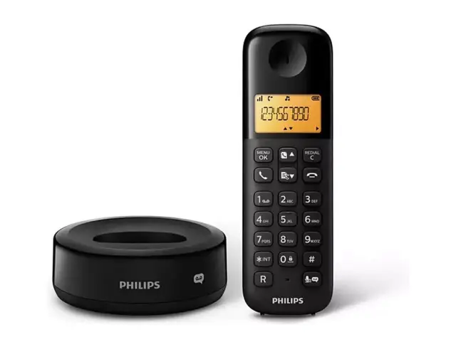 Ασύρματο τηλέφωνο Philips D1651B/01 με τηλεφωνητή και λειτουργία handsfree 8517110000000000 2
