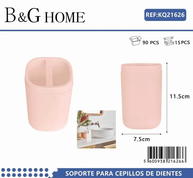 Θήκες οδοντόβουρτσας πλαστικές σε σετ 5Χ - Light Pink - 21626 2