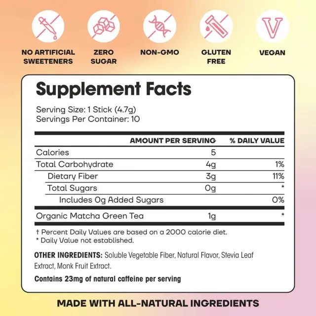 Fit & Lean Matcha Amore - Iced Tea Raspberry Iced Tea, 10 Sticks 2