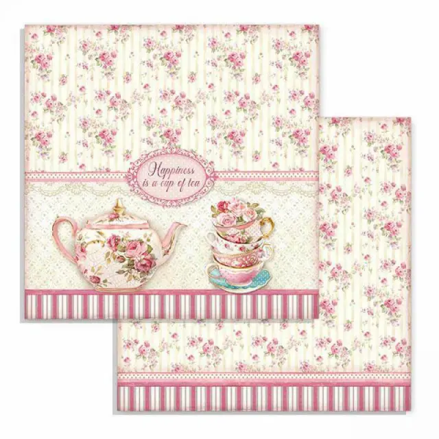 Χαρτί Scrapbooking Stamperia Διπλής Όψης - Cup of Tea - 31x30cm