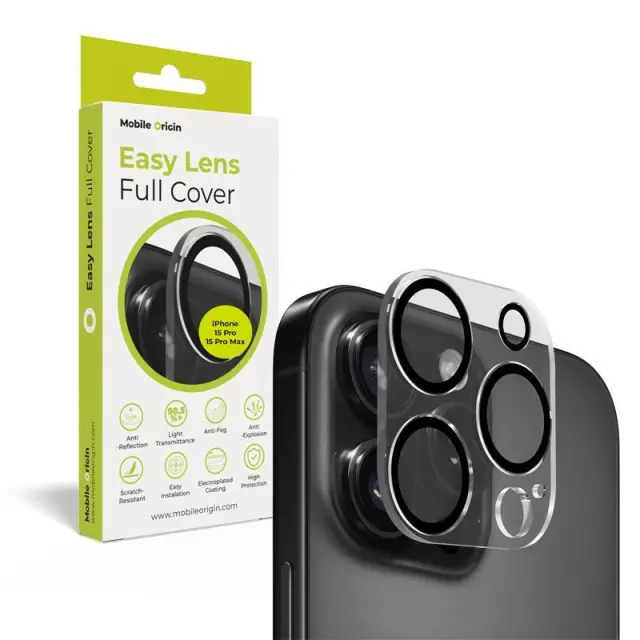 Mobile Origin Easy Lens full cover, clear - iPhone 15 Pro / 15 Pro Max