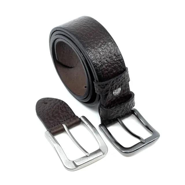 Καφέ Δερμάτινη Ζώνη Full Grain 4 cm 2