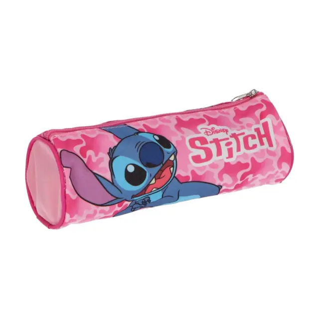 Κασετίνα βαρελάκι ροζ Disney Stitch pencil case