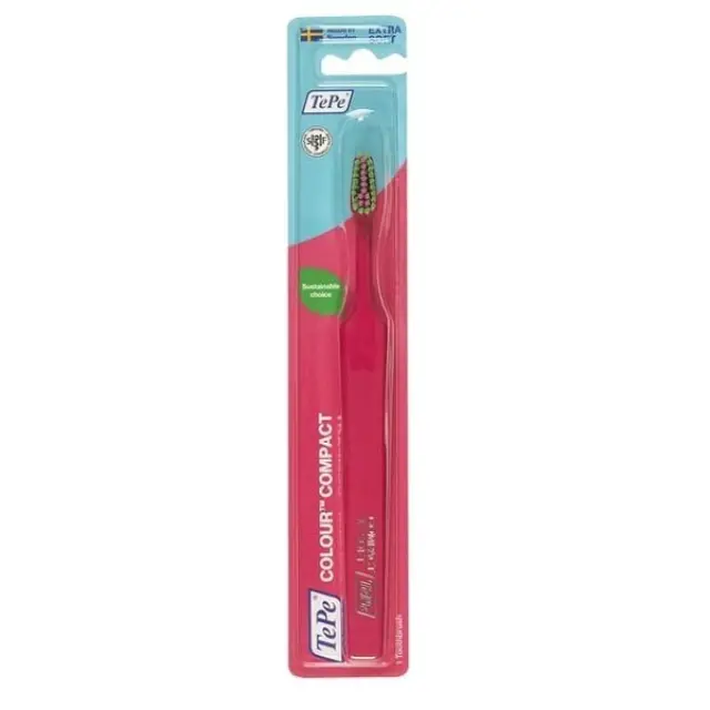 TePe Colour Compact X‑Soft – Φούξια Οδοντόβουρτσα με Χρωματιστές Ίνες