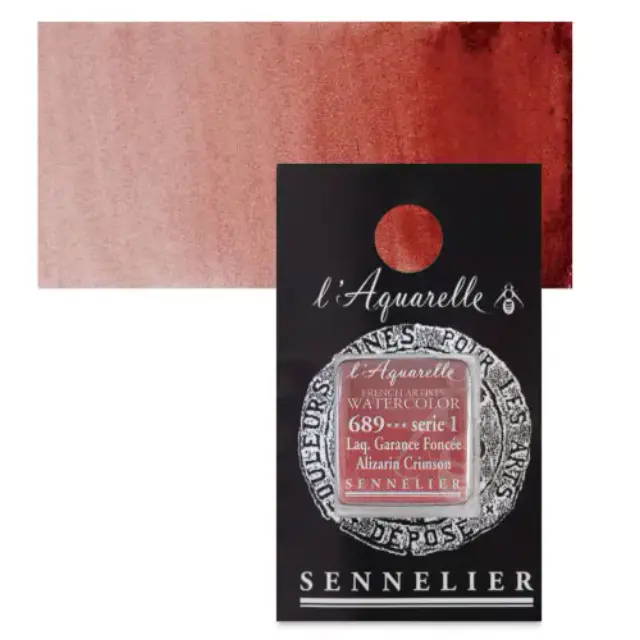 Χρώμα Ακουαρέλας Sennelier l Aquarelle Half Pan - 689 Alizarin Crimson
