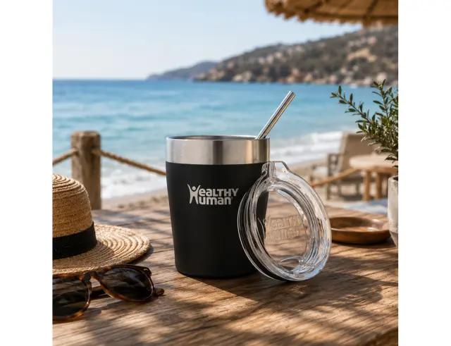 Ποτήρι Θερμός Cruiser Healthy Human με χωρητικότητα 354ml και διατήρηση θερμοκρασίας 12h ζεστό / 24h κρύο - Pure Black 12OZ Pure Black