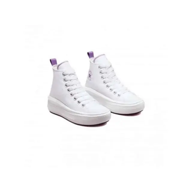 Converse Girl's Chuck Taylor All Star Move Platform HI Canvas Άσπρο - Μωβ A03667C (Converse) 3