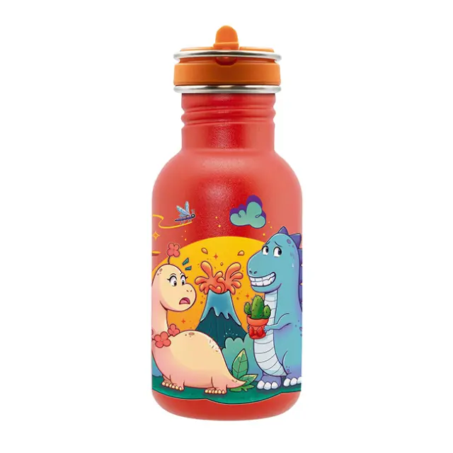 Laken Παγούρι Θερμός Ανοξείδωτο με Καλαμάκι 500ml Dinos Love (848048-DL)