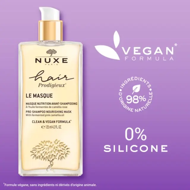 Nuxe Hair Prodigieux Pre-Shampoo Nourishing Mask Μάσκα Θρέψης Πριν το Σαμπουάν με Εκχύλισμα Ελαίου Ροζ Καμέλιας, 125ml 3