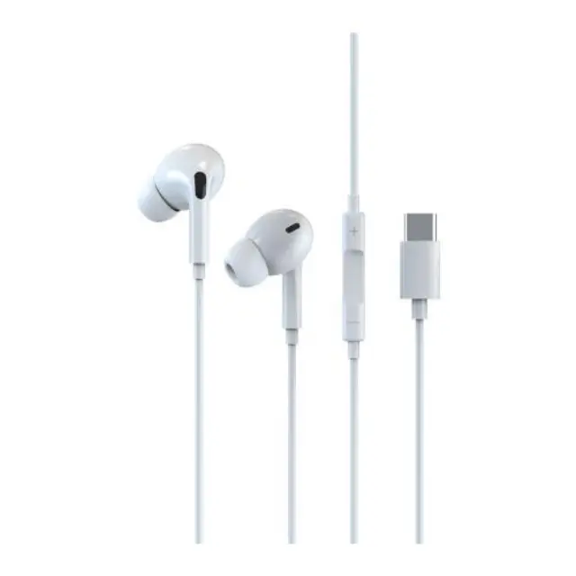 Hands Free Stereo Devia EM028 USB C Smart Λευκό N59034