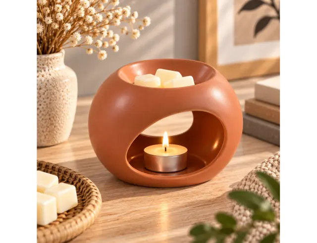 Αρωματιστής Homea για αιθέρια έλαια και wax melts με διαστάσεις 13x13x11cm - Terracota 6SEN051TC