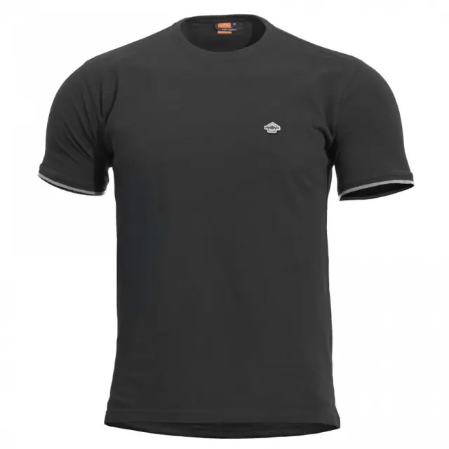 Pentagon Levantes Crewneck Stripes Shirt-Μπλουζάκι 100% Βαμβακερό για Υπηρεσιακή-Καθημερινή Χρήση - 01-Black-Μαύρο