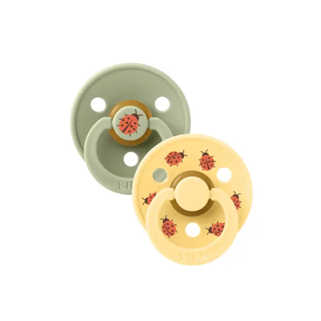 Bibs Σετ Πιπίλες 2τμχ - Studio Collection- Colour-Ladybug/Sage Mix - Στρογγυλή Νο1