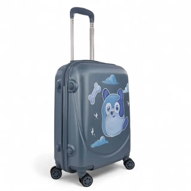 Σκληρή Παιδική Βαλίτσα Καμπίνας PLAYFULBAGS PS219-20 55x40x20cm Γαλάζια με Χειροποίητο Σχέδιο Blue Puppy 3