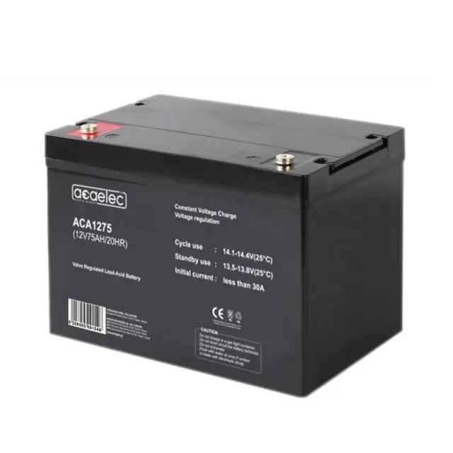 ΜΠΑΤΑΡΙΑ AGM VRLA 12V 75AH/20HR 21,2kg 258X166X217MM / ACA1275