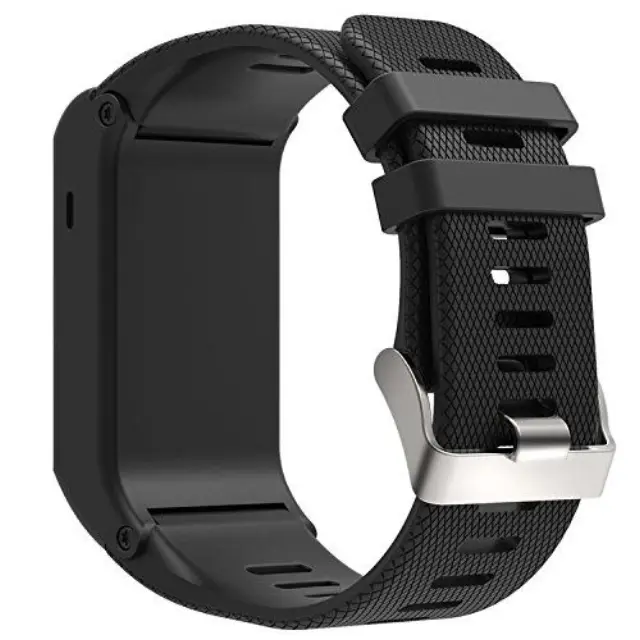 Λουράκι Σιλικόνης Silicone Band Για Garmin Vivoactive HR - Mαυρο Με Ασημένιο Κλείσιμο OEM