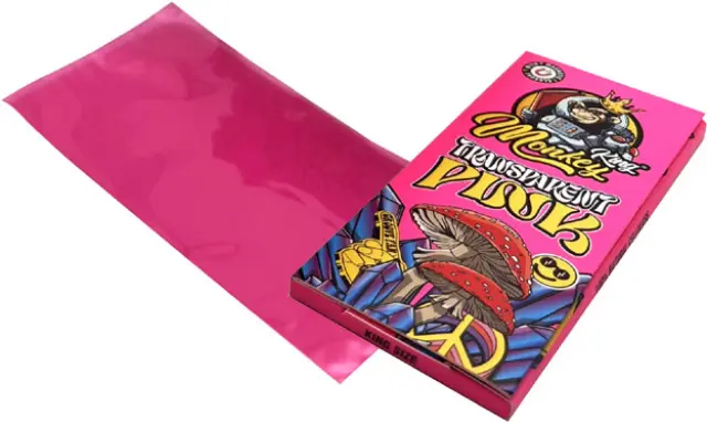 Monkey King Χαρτάκια King Size Διάφανα Cellulose Transparent Pink- 40φ.