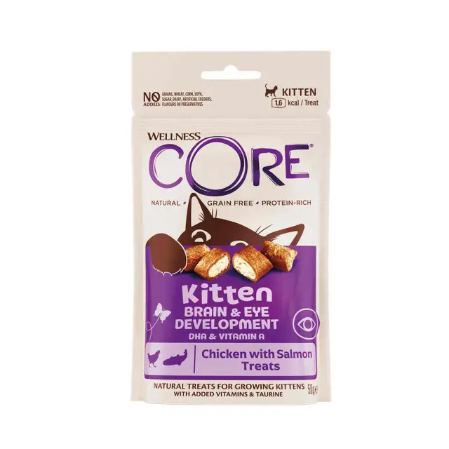 Wellness Core Treats Kitten Κοτόπουλο & Σολομός 50gr Μονόχρωμο