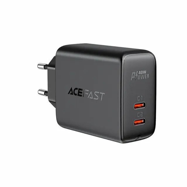 Acefast® A9 Φορτιστής Power Delivery με 2xUSB-C 40W- Black