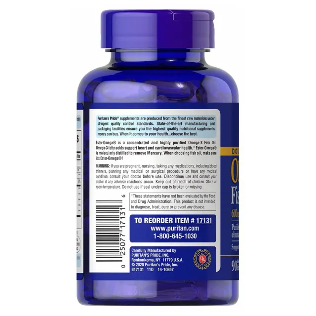 Puritan's Pride Double Strength Omega-3 Fish Oil 3