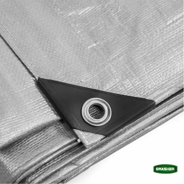 Grasher Αδιάβροχος μουσαμάς-τέντα με κρίκους 190gr/m² 8x12m Γκρί / 103846 2