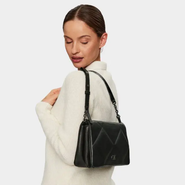 Calvin Klein - Γυναικεία Τσάντα Re-Lock Quilt K60K611021-BAX Μαύρο 2