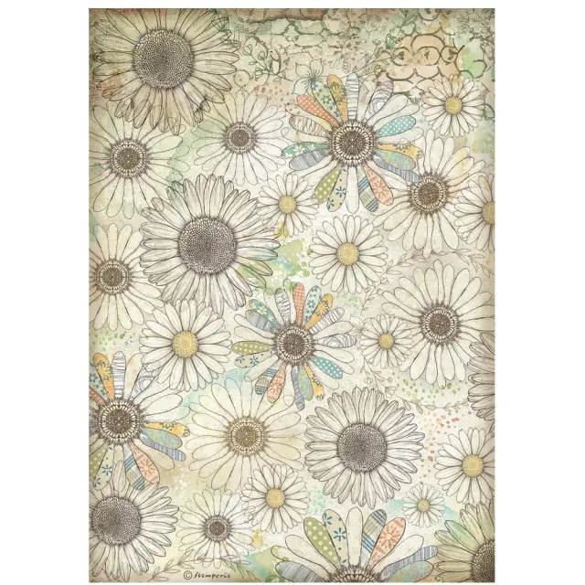 Ριζόχαρτο ντεκουπάζ Stamperia 21x29cm A4, Daisy Art, Μαργαρίτες