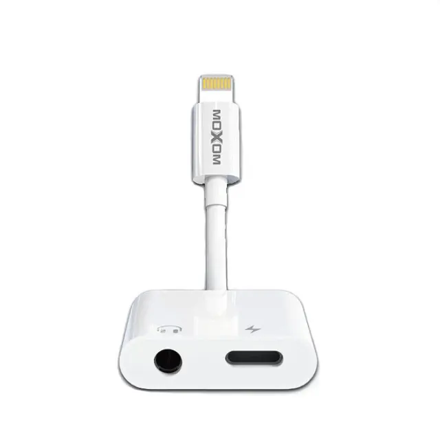 Αντάπτορας Moxom Lightning to Jack 3.5mm/Type C White