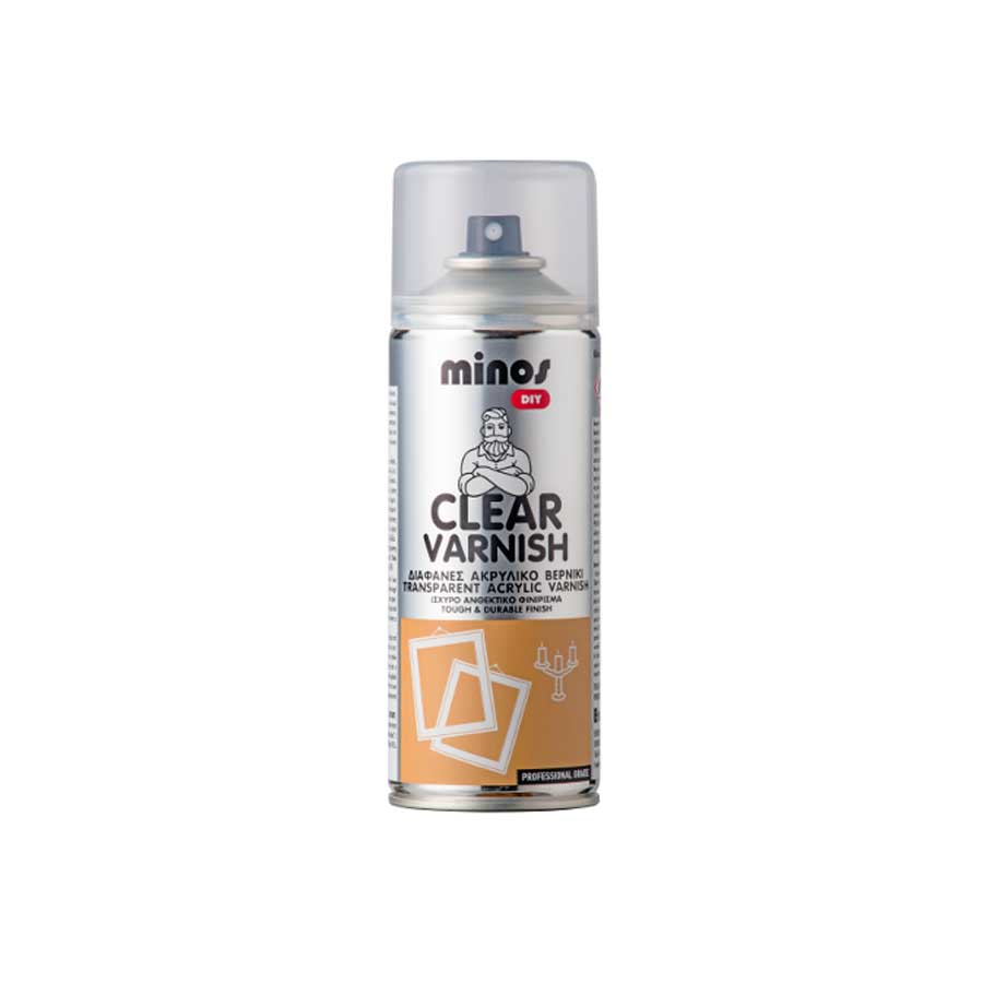 MINOS CLEAR VARNISH Διαφανές Ταχυστέγνωτο Ακρυλικό βερνίκι MAT 400 ml