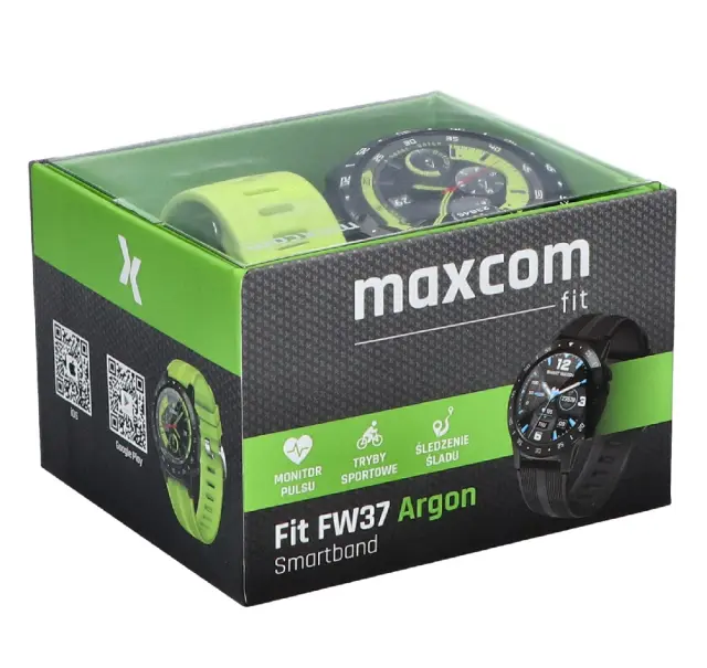 Maxcom Smartwatch FitGo FW37 Argon IP67 320mAh Μαύρο Silicon Band 2