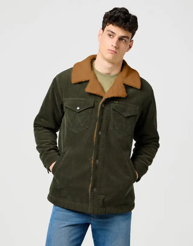 Wrangler Ανδρικό Μακρύ Κοτλέ Μπουφάν 112371443 – Forest Night - S