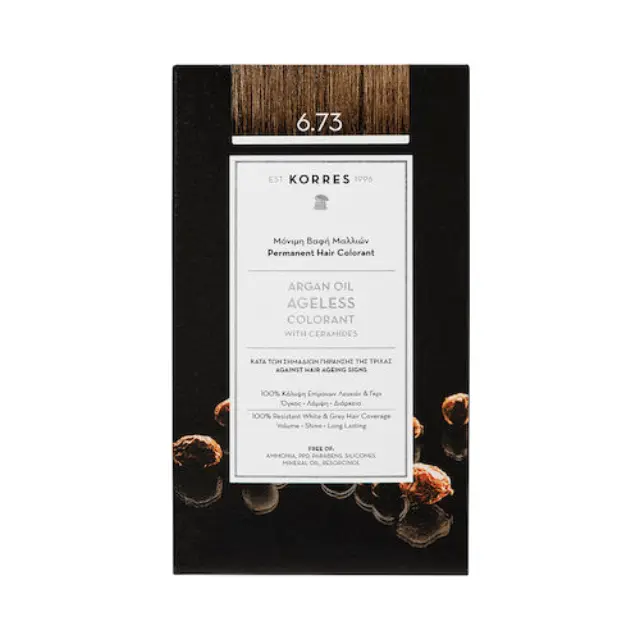 Korres Argan Oil Ageless Colorant 6.73 Βαφή Μαλλιών Χρυσό Κακάο, 50ml