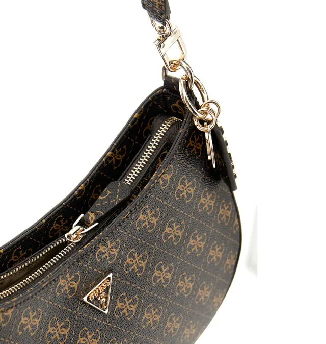 Τσάντα GUESS Noelle Top Zip Shoulder Bag HWQG9672180 Καφέ 2
