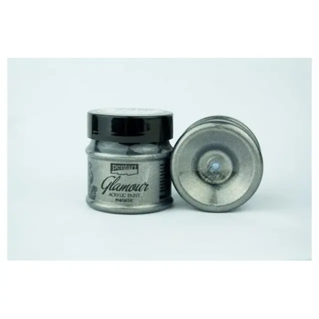 Glamour acrylic paint metallic 50ml Pentart - Black Silver