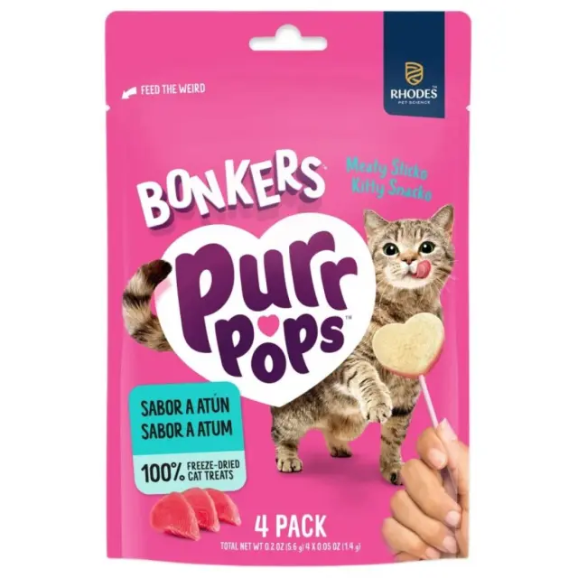Bonkers Purrpops Freeze Dried Λιχουδιά Γάτας με Τόνο 20gr Μονόχρωμο