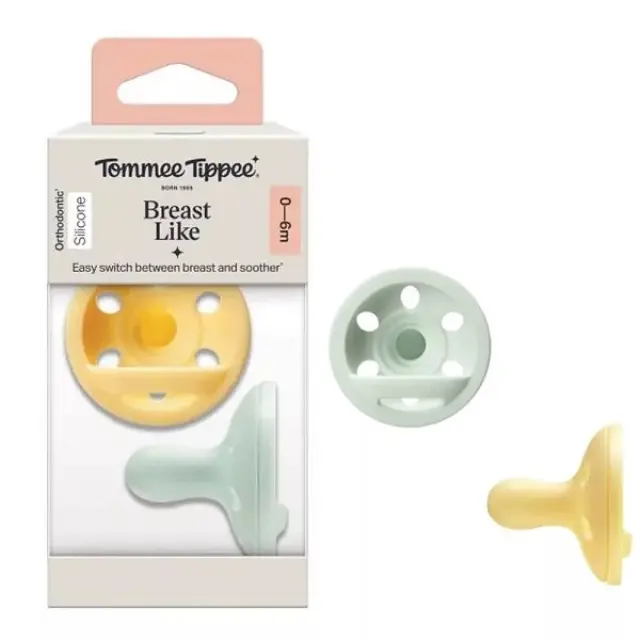 Tommee Tippee Breastlike Πιπίλες Σιλικόνης Κίτρινο για 0-6 μηνών 2τμχ
