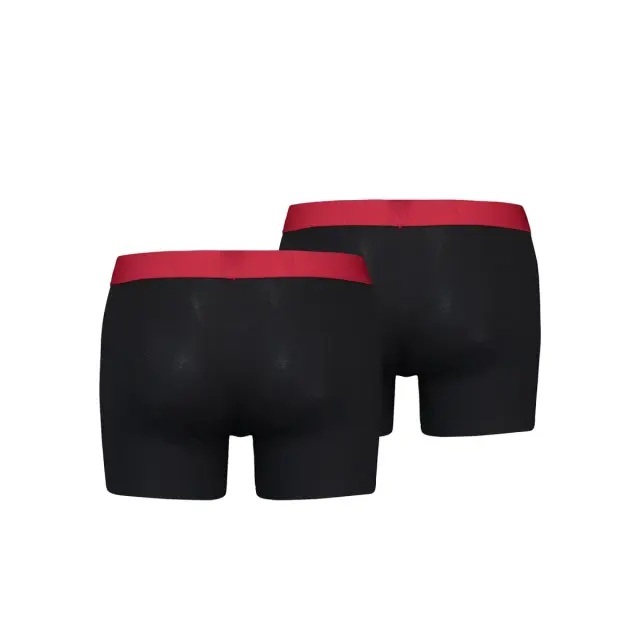 Levi's Ανδρικό Boxer Solid Basic Organic Cotton - Διπλό Πακέτο, Χρώμα Μαύρο-Κόκκινο - XL 2