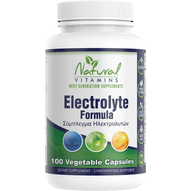 Natural Vitamins Electrolyte Formula Σύμπλεγμα Ηλεκτρολυτών 100 φυτικές κάψουλες