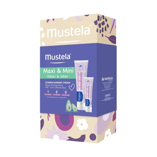 Mustela Maxi & Mini Diaper Change Vitamin Barrier Cream 1 2 3 Κρέμα Αλλαγής Πάνας 150 ml + 50 ml