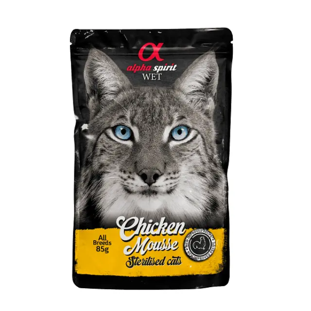 Alpha spirit pouch Chicken Sterilized Mousse 85gr