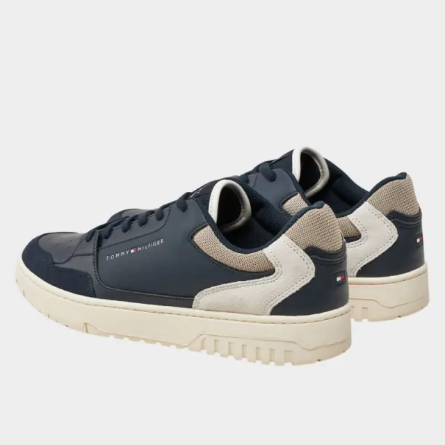 Tommy Hilfiger – Ανδρικά Δερμάτινα Sneakers Th Basket Core Lth Mix Ess FM0FM05058-0F5 Μπλε - 44 3